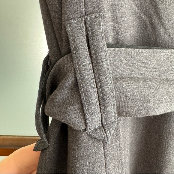 PREMISE ELEGANT A-LINE DRESS. WRAP STYLE ZIPPER UNDERNEATH THE WRAP FLAP BELT - Picture 12 of 16